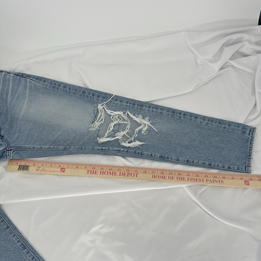 Moussy Vintage Women's Sz 27 Skinny Jeans Light Wash Distressed Denim Button Fly - Picture 8 of 8
